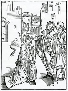 Of the contempt and dispysynge of pouertye, ilustracja z angielskiego tłumaczenia "The Ship of Fools" Alexandra Barclaya, z wydania opublikowanego w 1874 r. autorstwa German School
