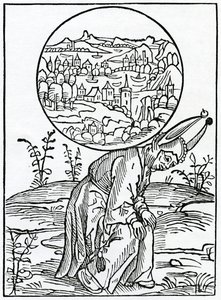 O przesadnie wielkim i wymagalnym kuryozycie ludzi, ilustracja z angielskiego przekładu „Statek głupców” Aleksandra Barclay