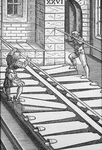Miechy i dmuchawy organowe w katedrze w Halberstadt, z "Praetorious Syntagma Musicum", wyd. 1619 (rycina) autorstwa German School