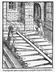 Miechy i Dmuchawy Organowe w katedrze w Halberstadt, z Praetorius Syntagma Musicum, wyd. w 1619 autorstwa German School
