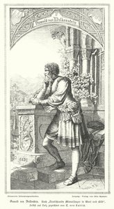 Oswald von Wolkenstein, niemiecki poeta, kompozytor i dyplomata (grafika) autorstwa German School