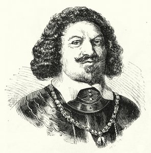 Ottavio Piccolomini, włoski generał w armii Świętego Cesarstwa Rzymskiego w wojnie trzydziestoletniej (rycina) autorstwa German School