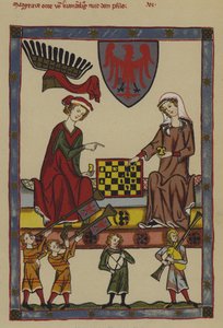 Otto IV, margrabia brandenburski i jego żona Jadwiga Holsztyńska (litografia kolorowa) autorstwa German School