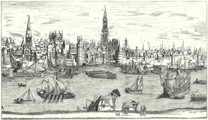 Panorama Antwerpii na początku XVI wieku (rycina) autorstwa German School