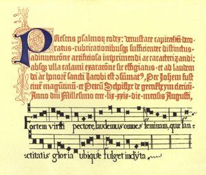 Fragment strony wybrany z drugiego psałterza Fust i Schoeffers autorstwa German School
