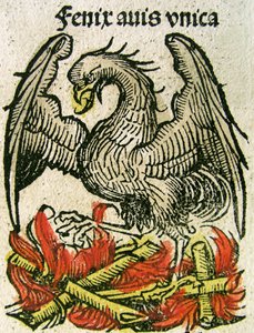 Feniks opublikowany w Kronice Norymberskiej, 1493 autorstwa German School