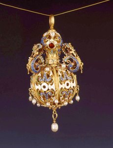 Pomander, ok. 1600 (złoto i emalia cloisonne) autorstwa German School