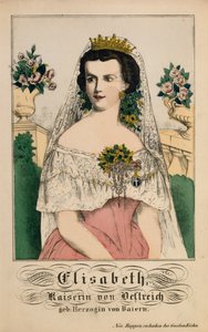 Portret Elżbiety Bawarskiej, cesarzowej Austrii, z Neuruppiner Bilderbogen, 1860 autorstwa German School