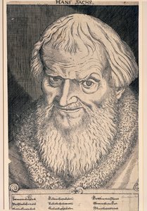 Portret Hansa Sachsa (rycina) autorstwa German School