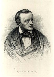 Portret Richarda Wagnera (1813-83) Niemiecki kompozytor (grafika) (zdjęcie czarno-białe) autorstwa German School