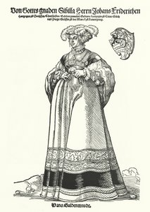 Portret Sybilli, księżnej Saksonii (rycina) autorstwa German School