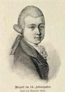 Portret Wolfganga Amadeusza Mozarta (1756-91) autorstwa German School