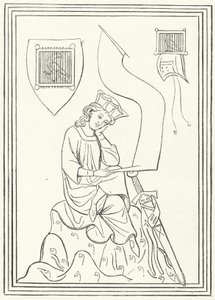 Portret średnio-wysoko-niemieckiego poety lirycznego Walthera von der Vogelweide z Codex Manesse (rycina) autorstwa German School