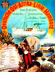 Plakat reklamujący linię German East Africa Line, Hamburg, 1895