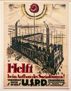 Plakat Niezależnej Socjaldemokratycznej Partii Niemiec (USPD) autorstwa German School