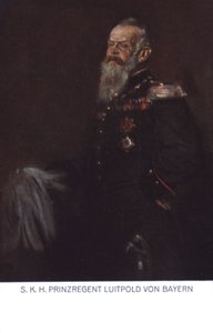 Książę regent Luitpold z Bawarii (kolorowa litografia) autorstwa German School