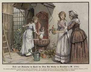 Księżniczki Louise i Frederica z Meklemburgii-Strelitz w domu Frau Goethe we Frankfurcie autorstwa German School
