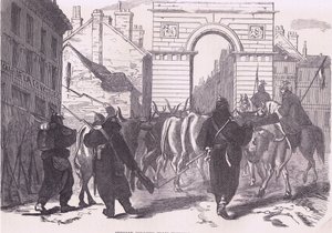 Pruskie wojska żerujące przywożące bydło, Cassells History of the War between France and Germany, opublikowane przez Cassell and Company Limited, c.1890 (litografia) autorstwa German School