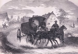 Pruska poczta wojskowa, Cassells History of the War between France and Germany wydana przez Cassell and Company Limited, c.1890 (lito) autorstwa German School