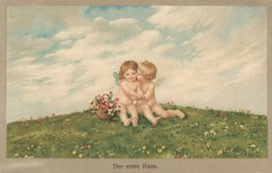 Pocałunek Putti autorstwa German School