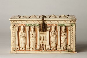Relikwiarz, Kolonia, Niemcy, ok.1150 (drewno i kość słoniowa) autorstwa German School