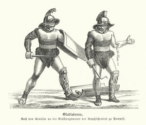 Gladiatorzy rzymscy (grafika) autorstwa German School