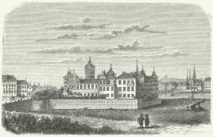 Pałac Królewski w Sztokholmie w XVII wieku (rycina) autorstwa German School