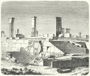Ruiny Pałacu Kserksesa w Persepolis (rycina) autorstwa German School