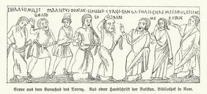 Scena z Eunuchusa (The Eunuch), komedii rzymskiego dramatopisarza Terence