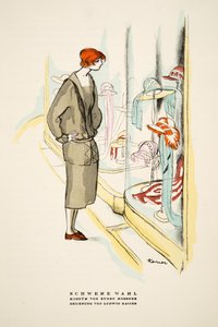 Schwere Wahl, outift Eugena Mossnera, ze Stylu, wyd. 1922 (druk pochoir) autorstwa German School