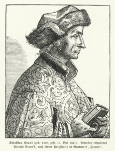 Sebastian Brant, niemiecki renesansowy humanista i satyryk (grafika) autorstwa German School
