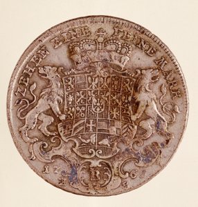 Talar srebrny (taler) Fryderyka Christiana, margrabiego Brandenburgii-Bayreuth (Fryderyk V Christian de Brandenburg-Bayreuth (Brandenburg Bayreuth) (1708-1769) 1766 śr.4 cm Neapol, museo archeologico autorstwa German School
