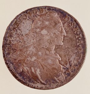Srebrny talar Maksymiliana III Józefa Bawarskiego (1727-1777) 1769 Śr. 4,1 cm Neapol, muzeum archeologiczne autorstwa German School