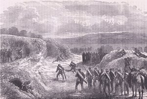 Sortie z Paryża, Cassells History of the War between France and Germany wydana przez Cassell and Company Limited, c.1890 (lito) autorstwa German School