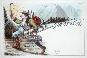 Pocztówka z wakacji letnich, koniec XIX lub początek XX wieku (kolor lito) autorstwa German School