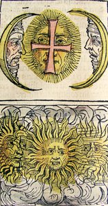 Sun Dogs and Moon Dogs, opublikowane w Kronice Norymberskiej, 1493 autorstwa German School