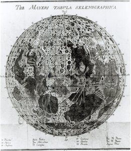 Powierzchnia Księżyca, ilustracja z Selenotopographische Fragmente autorstwa Johanna Hieronymusa Schroetera, opublikowana w 1791 r. autorstwa German School