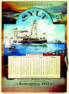 Sylt, plakat reklamujący firmę parową Sylt, 1899