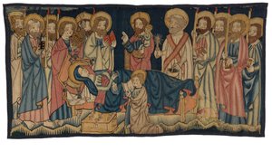 Panel gobelinowy przedstawiający Śmierć Dziewicy, ze środkowej Nadrenii, prawdopodobnie Trewiru, połowa XV w. (wełna) autorstwa German School