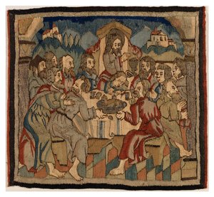 Panel gobelinowy ze scenami Pasji z antependium z Górnej Nadrenii (wełna i len) autorstwa German School