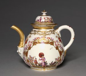 Dzbanek do herbaty, fabryka porcelany w Miśni, ok. 1723-24 autorstwa German School