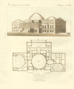 Kapitol Stanów Zjednoczonych w Waszyngtonie (kolorowy grawerunek) autorstwa German School
