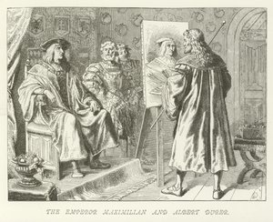 Cesarz Maksymilian i Albert Durer autorstwa German School