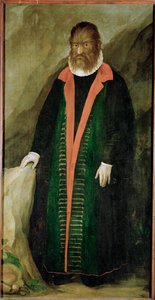 Włochaty mężczyzna, Petrus Gonzalvus, urodzony w 1556 roku na Teneryfie ... autorstwa German School