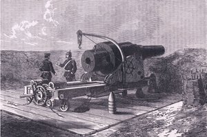 Krupp Gun, Cassells History of the War between France and Germany wydana przez Cassell and Company Limited, c.1890 (litografia) autorstwa German School