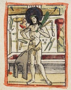 Mąż boleści, ok. 1480-1490 (drewno ręcznie barwiony) autorstwa German School