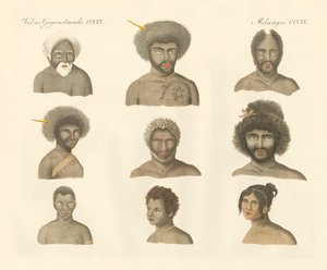 Papuasowie (kolorowy grawerunek) autorstwa German School
