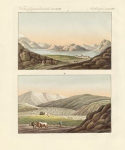 Morze Genezaretu (kolorowy grawerunek) autorstwa German School