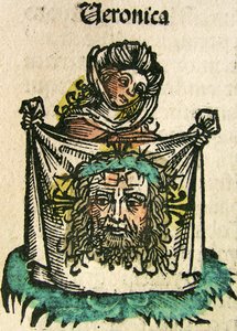 Chusta Weroniki, opublikowana w Kronice Norymberskiej, 1493 autorstwa German School