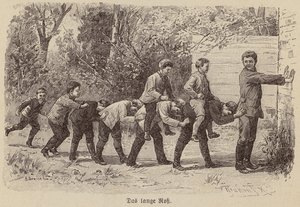 Długa gra konna (grawerunek) autorstwa German School